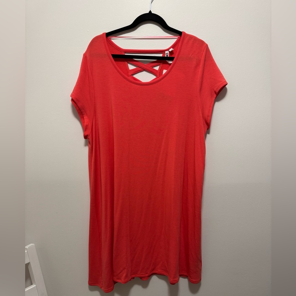 Cable & Gauge Coral Criss Cross back Summer Dress NWT